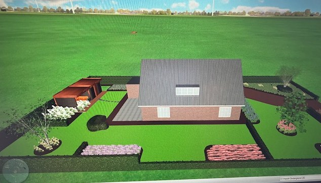 Uitgewerkt tuinontwerp in 3D